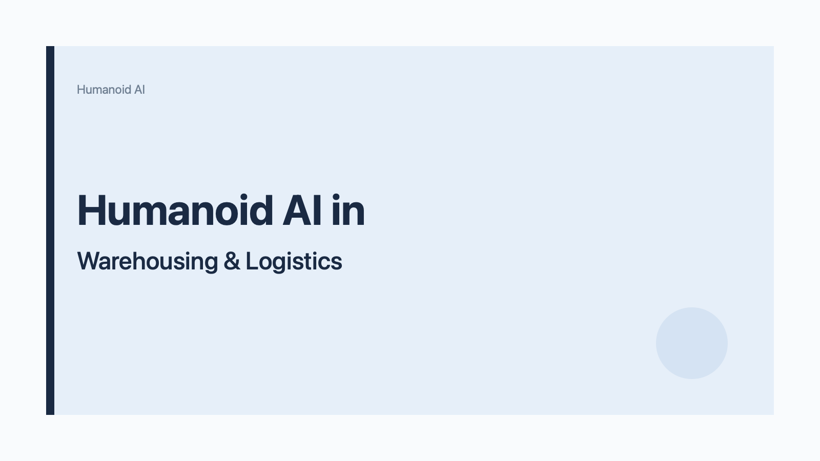 humanoid ai in warehousing and logistics